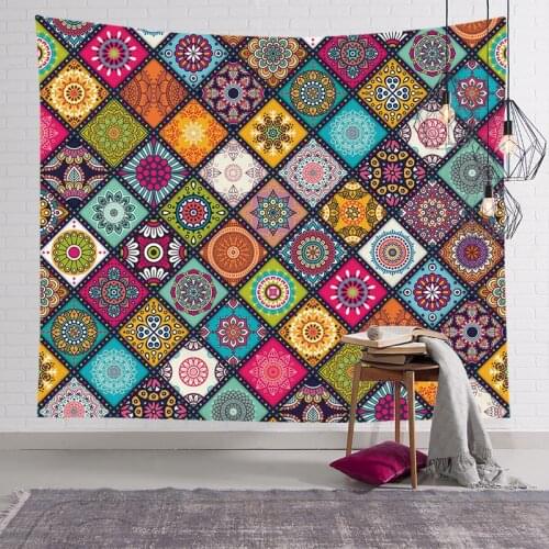 Home Decor Mandala Bohemia Wall hanging Tapestry fabric wall living room background mural Yoga beach mat tapiz гобелен на стену