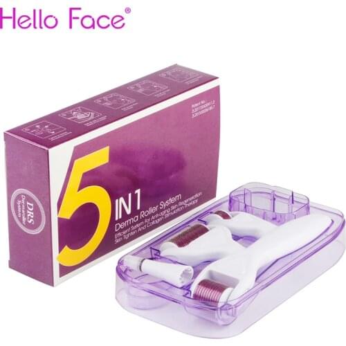 DRS 5 in 1 Derma Roller System Microneedle Stamp Eye Face Body Skin Care Dermaroller Mesotherapy