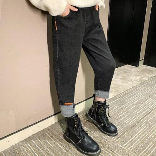 Teenage Girls Pants 2020 Autumn winter Casual Fashion Loose Warm Kids Harem jeans Pants School Children Trousers 6 8 10 12 Year