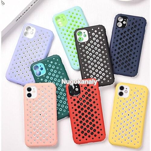 Mobile Phone Shell Candy Color Mesh Heat Dissipation for IPhone 12 11 Pro Max X Xr Xs 6 7 8 Plus