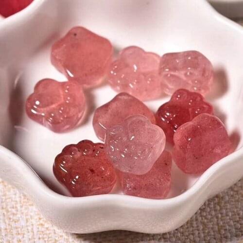 1Pcs Different Colors Crystal Carved Cat Foots Crystal Statue Wicca Mineral Crystal Stone Table Holiday Gift 4Pcs