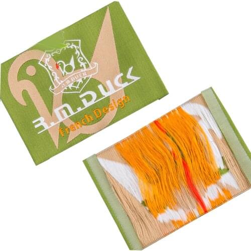 Customized High Density Woven Labels For Clothing Laser Cut Garment Tags Custom Super Sonic Cut Neck Label Sewing Fabric Tag