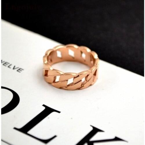 Hot Sale Women Titanium Steel Rings Jewelry RoseGold Titanium Rings For Women Girlfriend Anniversary Party Jewelry Gifts