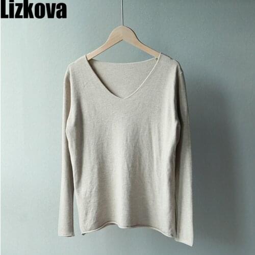 Женские пуловеры с V-образным вырезом LizKova China At AliExpress
