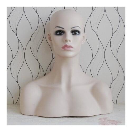 Best Fashion Big Size Female Plastic Wig Head Model Female Head Mannequin On Sale