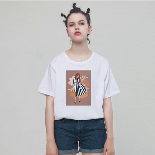 Fashion Funny T shirt Women Summer Aesthetics Print Tshirt Plus Size Milk silk Confortable Casual T-Shirt Women Shirts Top Tee