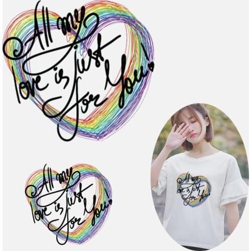 Diy Cartoon Set Heat Transfer Vinyl Cute Stickers On Clothes Butterfly/Girl Patch Iron On Transfers For Clothing T-Shirt Stripe