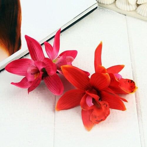 New Fashion Orchid Flower Hair Clip Women Korean Boho Hair Jewelry Red/blue Hairpins Girls Beach Headwear Accessories Hair Clips
