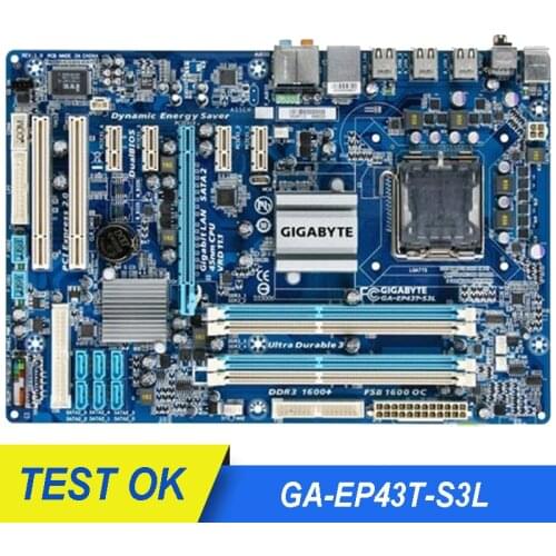 For Gigabyte GA-EP43T-S3L Desktop Motherboard EP43T-S3L P43 Socket LGA 775 DDR3 ATX Original Used Mainboard