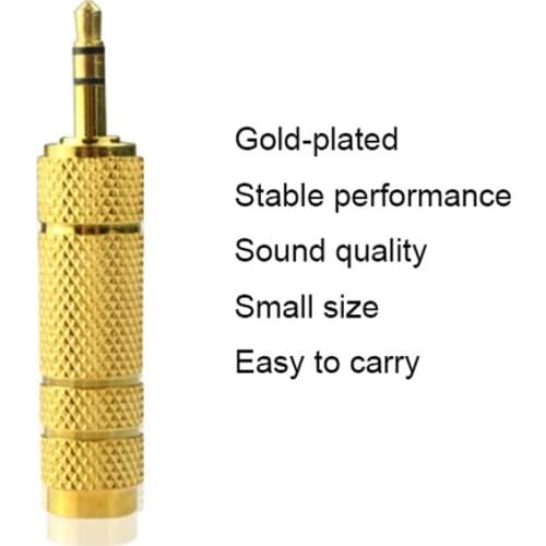 3.5mm To 6.5mm 6.35mm 1/4 Adapter Gold Plated Pure Copper 6.5mm Male To AUX Female To Jack Mono Adapter Audio Connector 1/2Pcs
