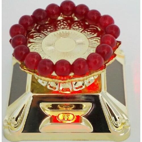 360-Degree Rotating Display Stand - Solar LED Light for Jewelry Ring Display