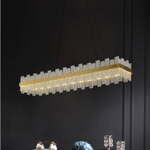 Postmodern round/square crystal Chandelier Nordic living room simple Hanging Light hotel luxury LED Chandelier Lighting