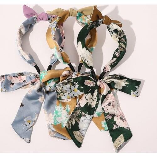 New Chiffon Bowknot Elastic Hair Bands For Women Girls Solid Color Scrunchies Headband Hair Ties Ponytail Holder Hair Accessorie