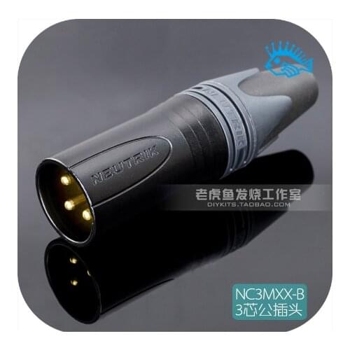 Neutrik NC3MXX-B Swiss Nutrik Three-Core XLR Cannon Head Black Gold Plated Balanced Plug