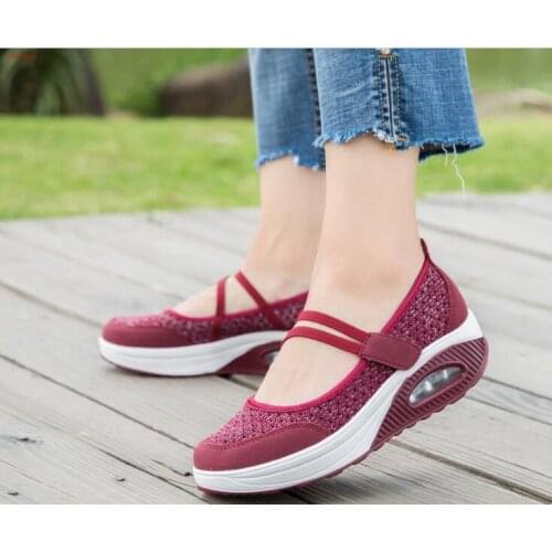 Autumn Summer Women white Platform Shoes Woman Breathable Mesh Casual Shoes Shallow mouth Ladies Boat Shoes