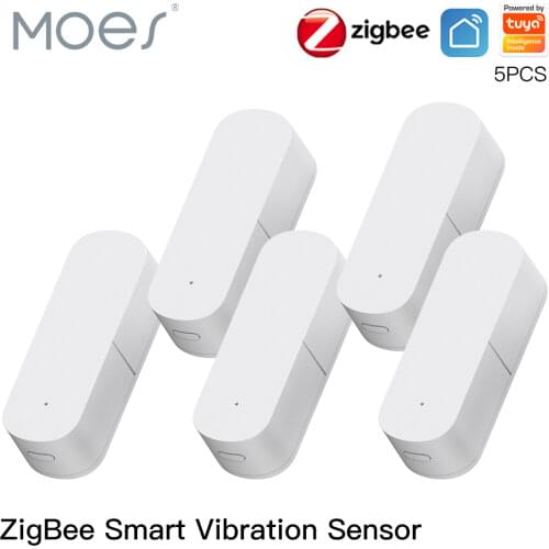 Moes Zigbee Smart Vibration Sensor Detection,Tuya Smart Life APP Notification,Real-Time Motion Shock Alarm,History Record