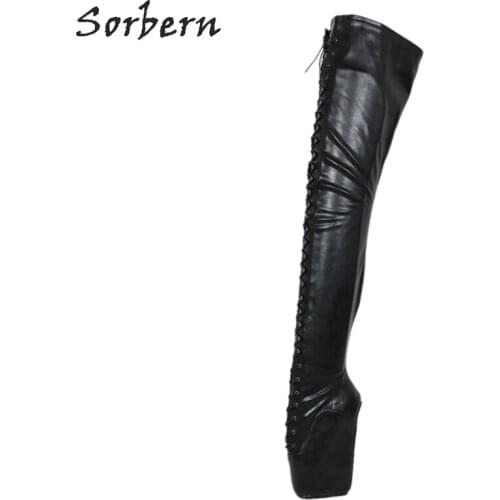 Sorbern Extreme High Heel Ballet Wedge Boots Crotch Thigh High Boot For Women Custom Boot Shaft Sexy Fetish Boots Shoes Platform