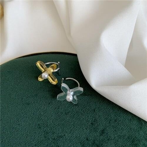 Origin Summer Designed Gold Silver Color Mirror Windmill Clip Earrings for Women Korean Fashion Earrings Jewelry Accessories