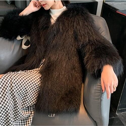 Zoki Black Fur Coats
