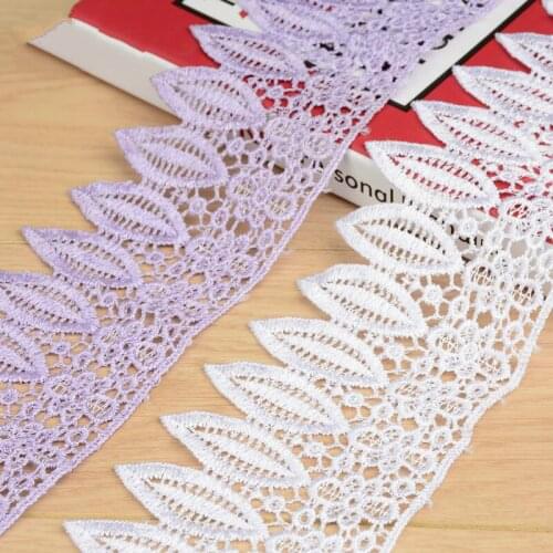 1 Meter Crochet Embroidery Lace Trim Ribbon Leaf 90mm Wide DIY African Style Embroidery Lace Applique Fabric Sewing Supplies