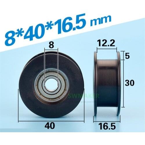 1pcs 8*40*16.5mm grooved H groove, 608zz bearing, belt guide wheel, plastic roller wheel, POM roller pulley