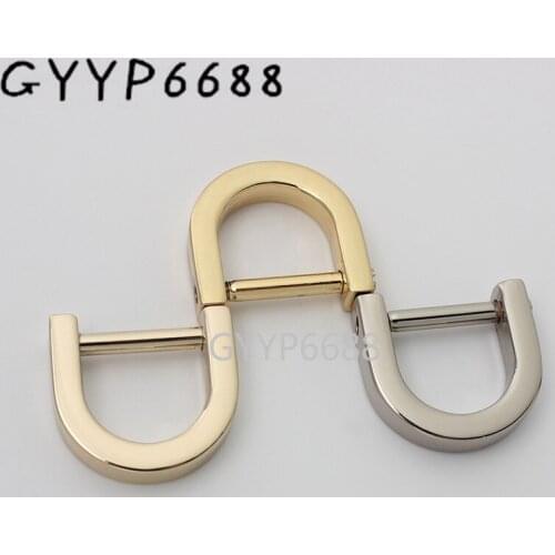 10-30-100pcs 15*13mm inner tabular d ring with screw for leather handbag D ring clasp belt buckle bag ccessories