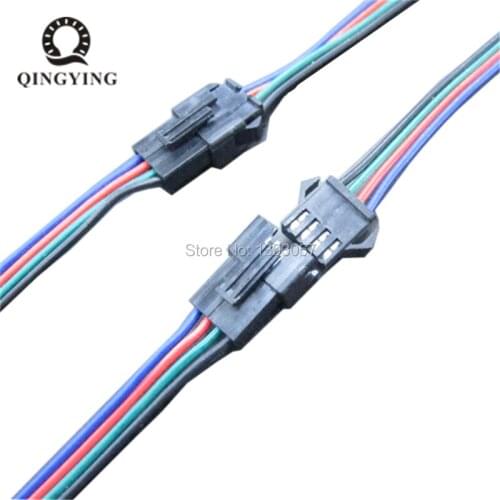 10Set 4Pin JST SM Connector 15cm 4 pin RGB Male And Female Wire Plug For 5050 RGB LED Strip