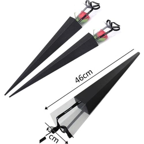 20PCS 46*7CM High Quality Single Rose Box PVC Triangular Box Single Box Flower Packaging Gift Box Home Decoration Decoration