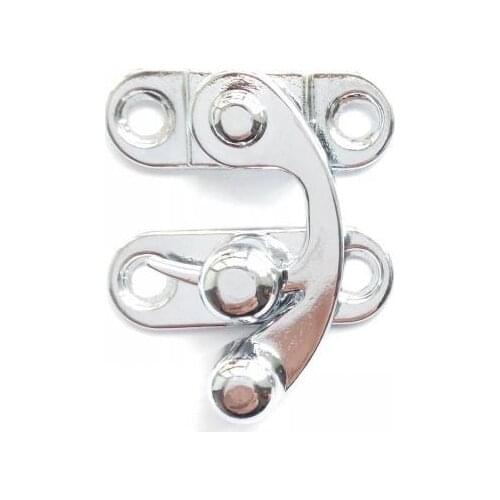 20pcs 28*33mm Zinc Alloy Antique Latches Catches Hasps Clasp Wooden Buckles Agraffe Small Lock Box Horns Furniture Silver Brass