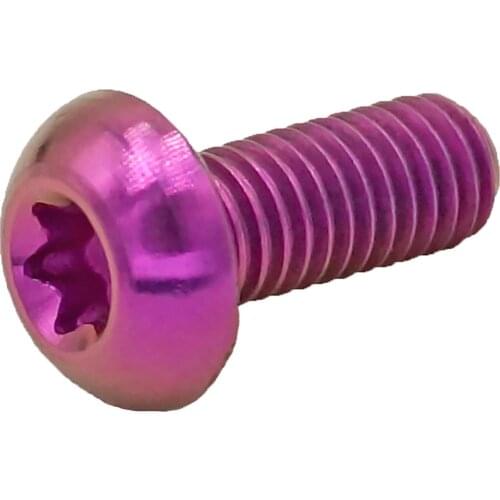 6PCS M5 x 12mm Purple GR5 Titanium Torx T25 Screw Bike Disc Brake Rotor Bolts