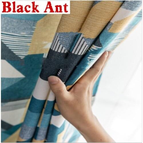 Abstract Geometry Curtain High Shading For Living Room Window Blinds Drape Modern Window Treatment Voile Sheer Curtain JD920#20