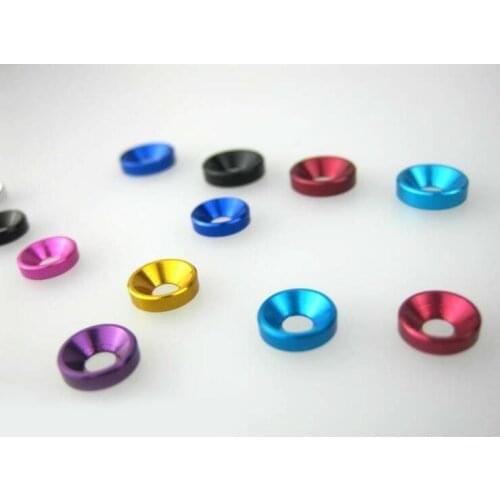 Free Shipping 10 Pcs M3 M4 M5 Aluminium Alloy Countersunk Gaskets Screw Washers for DIY Models