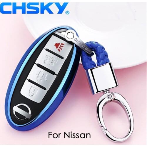CHSKY Car Styling Soft TPU Car Key Case Shell Key Chain For Nissan X-Trail Sunny Cover Case Car Accessories