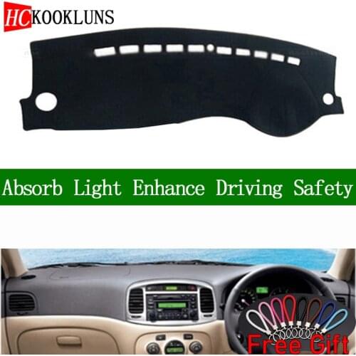 For Hyundai Accent 2006 2007 2008 2009 2010 2011 Right Hand Drive Dashboard Cover Car Stickers Dash Mat Interior Accessories
