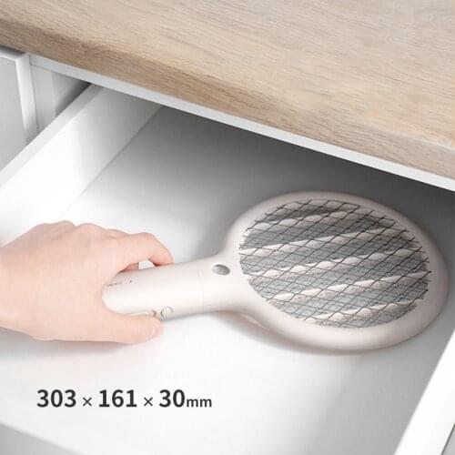 Mini Electric Fly Swatter Racket with Light Handheld Personal Bug Zapper Mosquito Zapper Rechargeable 3 Layer Electric Grid