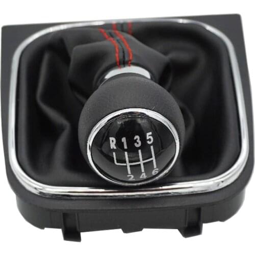 FAT free shipping New 6 Speed Gear Shift Knob With Leather Boot Golf 5 Mk5 2004 2005 2006 2007 2008 2009 Jetta 5 Mk5 2006-2011