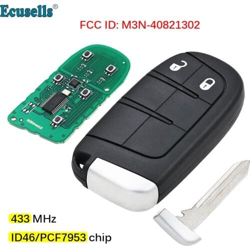 2 Buttons Smart Remote Key Fob 433MHz with 7953A chip for Dodge Durango for Chrysler for Jeep uncut FCC ID: M3N40821302