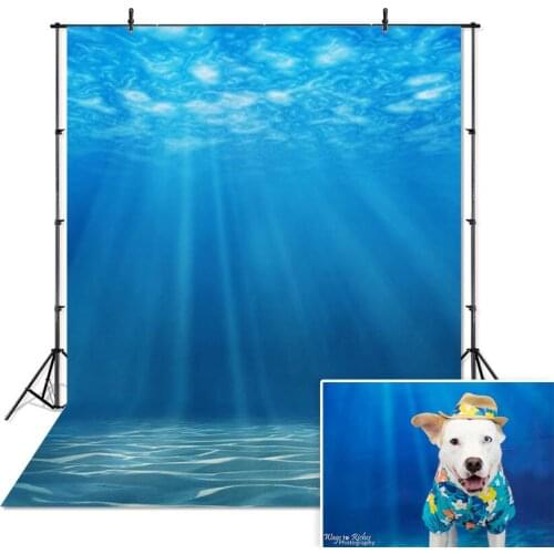 Underwater World Photography Background Sunlight Deep Blue Water Sun Ray Backdrop Seabed Decoration Party Newborn Photo Studio