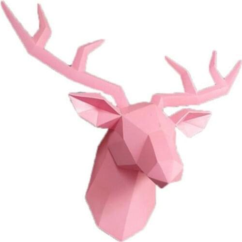 Home Statue Decoration Accessories 34x28x14cm Vintage Antelope Head Abstract Sculpture Room Wall Decor Resin Deer Head Statues