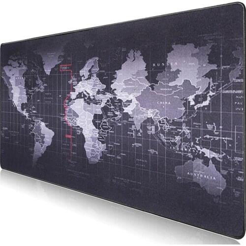 Extra Large Size Gaming Mouse Pad Anti-slip Natural Rubber PC Computer Gamer Mousepad World Map Locking Edge Desk Laptop Mat