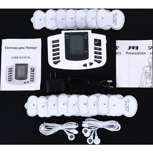 Pulse Tens Acupuncture Machine + Slippers +16Pads +USB Cable US/EU Plug Electrical Muscle Stimulator Slimming Massager