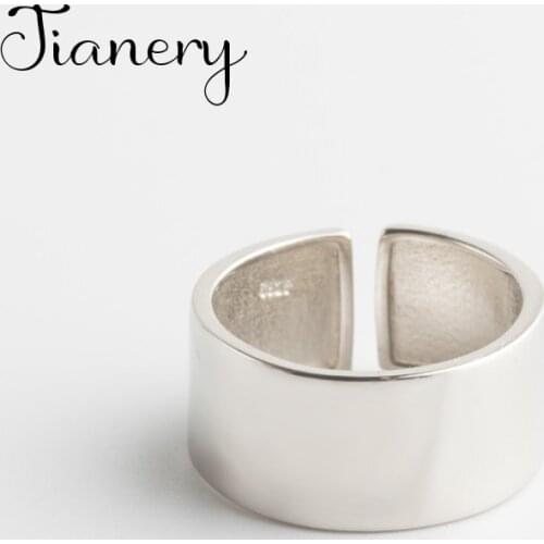 JIANERY Boho Retro Real Pure Silver Color Smooth Rings For Women Men Vintage Finger Jewelry Antique Rings