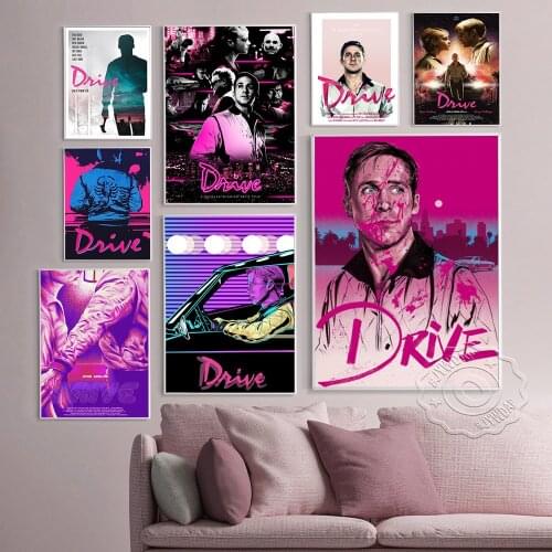 Drive Crime Movie Creative Poster, Abstract Art Prints Illustration Canvas Painting, Wall Stickers Bar Pub Club Home Decor Gift