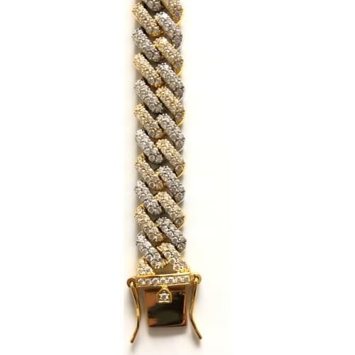 19mm Miami Cuban Link Zircon Rock Hip hop Style Mens Jewelry