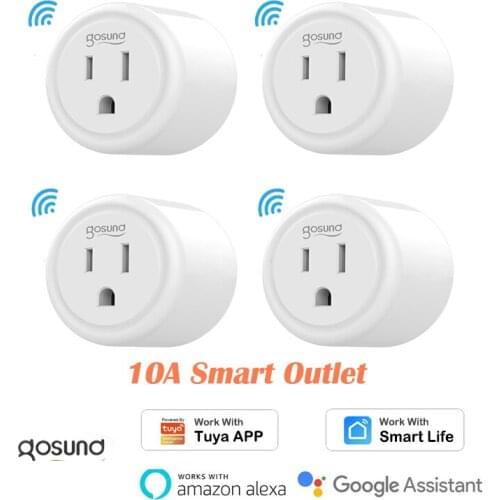 1-8pcs WiFi Smart Outlet 10A US Plug Mini Socket Save Energy for Tuya Smart Life Timer Automation Work with Alexa Google Home