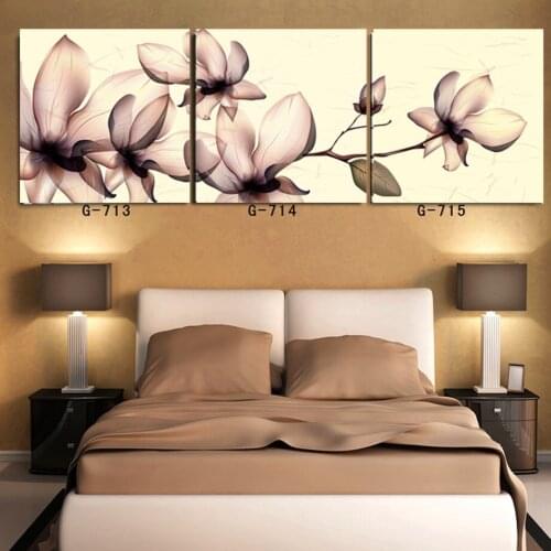 Begonia flowers Hibiscus flower Oil Wall Picture 3 Panel Modern canvas prints painting Home Decoration mural art cuadros poster