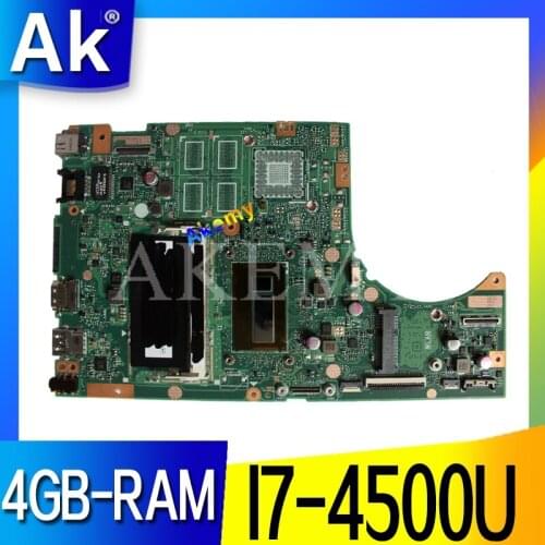 New Akemy TP500LN TP500LA GM Laptop motherboard for ASUS TP500LA TP500LD TP500L original mainboard 4GB-RAM I7-4500U LVDS/EDP
