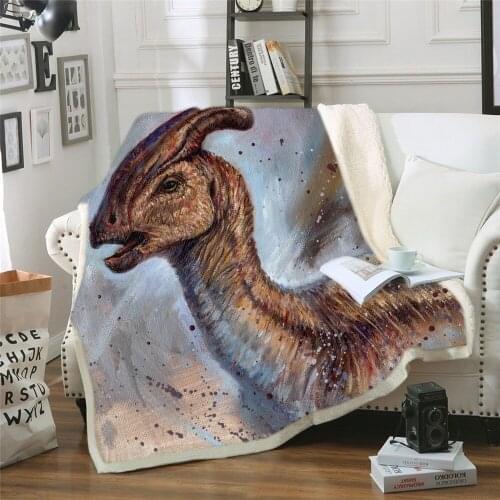 New Arrival Green Dinosaur Blanket Cartoon Tyrannosaurus Boys Gift Sofa Throw Blanket for Kids Bed Linens Spring Fleece Blankets