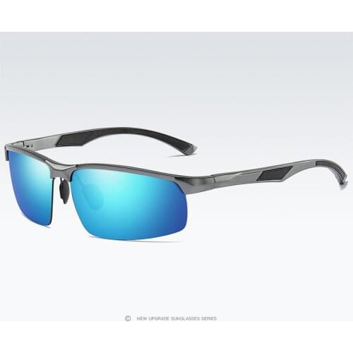 New sports aluminum magnesium polarized sunglasses, riding glasses, sunglasses, driving glasses 8001-1 Fashion Male Eyewear