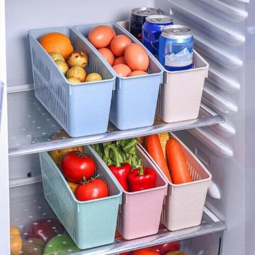New Large Capacity Storage Box Fruit Vegetable Drain Basket Home Kitchen Fridge Beer Bottle Holder Universal Storage Accessories